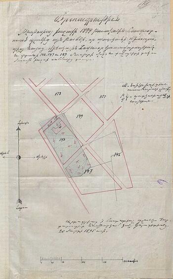 План Феодосии, с указанием земель,  армянской церкви 1894