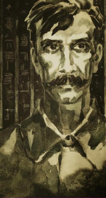 Картины Николая Таирова Грин в тюрьме. Акварель